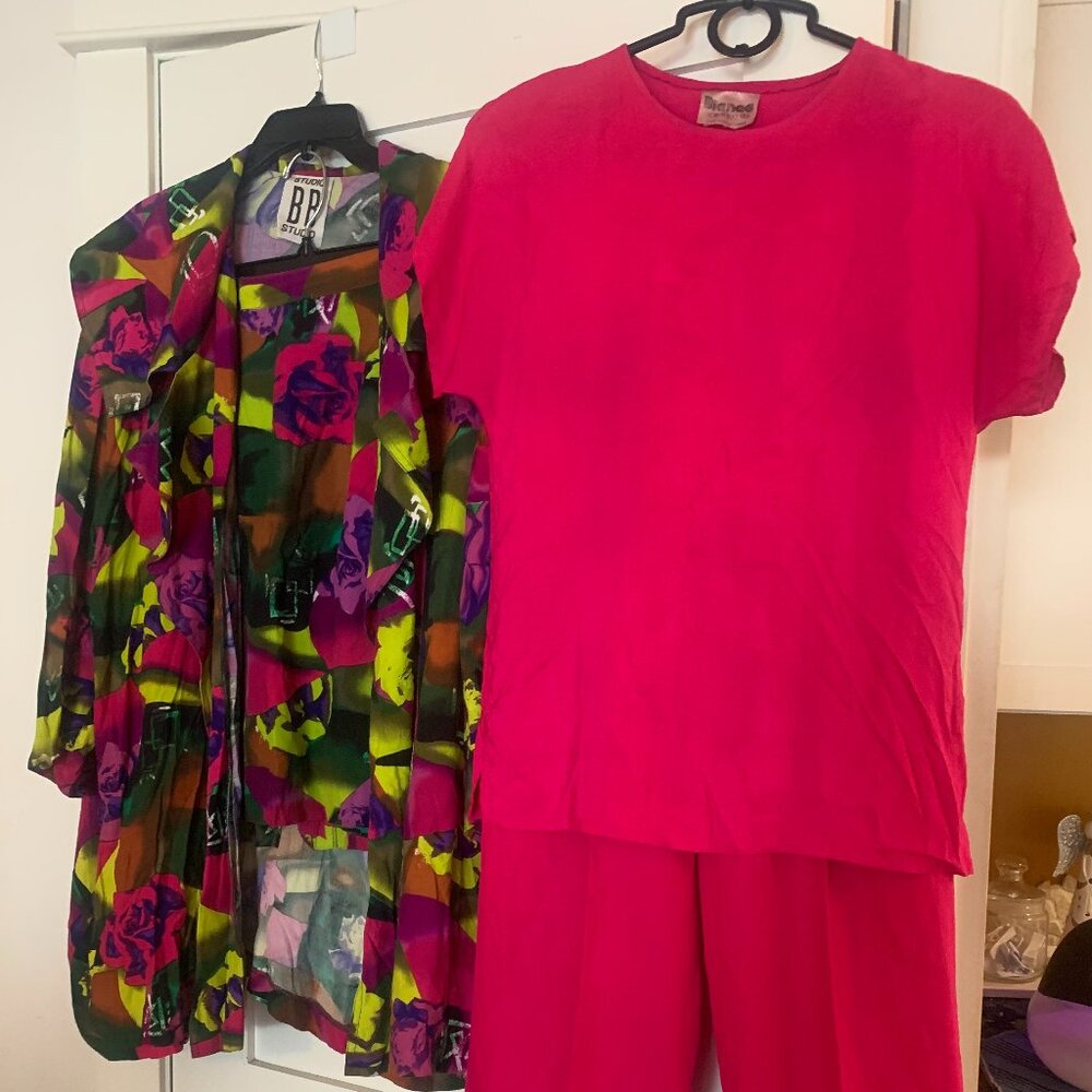 4pc Pant, Top, Skirt and Coat Assemble